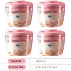 Ankou 400ml Meal Prep Container Set of 4 Pink Tritan Plastic Food Storage - Image 6