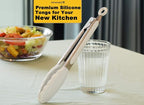 HINMAY Silicone Kitchen Tongs 9-Inch Stainless Steel Basics Tongs - Image 5