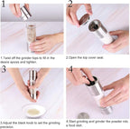 Mixoo Salt and Pepper Grinder - 2 in 1 Manual Stainless Steel Salt Pepper Mill - Image 6