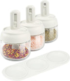 Povinmos® 3 Piece Glass Salt Container | Storage | Pepper, Table Salt, Gourmet by Povinmos