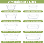 HOMBERKING 8 Pack Glass Food Storage Containers - Image 2