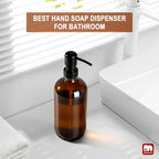 GMISUN Amber Glass Soap Dispenser, 1 Pack Dish Soap Dispensers - Image 5