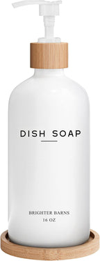 White Glass Dish Soap Dispenser by BrighterBarns
