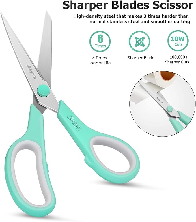 iBayam 8 '' Multipurpose Heavy Duty Scissors Bulk 24-Pack, 2.5mm Thickness - Image 4