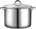Cook N Home Stockpot with Lid, Basics Stainless Steel Soup Pot by CookNHome