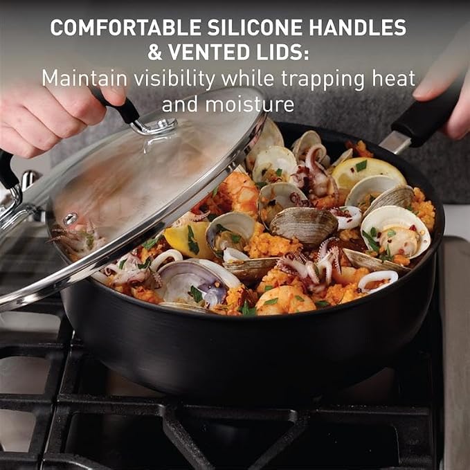 T-Fal Ultimate Hard Anodized Nonstick Pots and Pans Set 17 Piece, Nonstick - Image 6