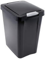 Sterilite 10439004 7.5 Gallon Black Plastic TouchTop Wastebasket - Image 2