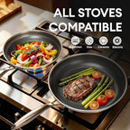 COOKER KING Stainless Steel Pans Set of 3, Nonstick Frying Pans, Induction Pan - Image 2