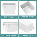 WOWBOX 25 PCS Plastic Drawer Organizer Set, 4 Sizes Desk Drawer Divider - Image 3