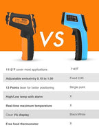 Mecurate Infrared Thermometer Gun -58°F to 1112°F, Laser Temperature Gun - Image 6