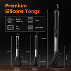 HST Tongs for Cooking with Silicone Tips, Non Stick Kitchen Tongs with Silicone - Image 3