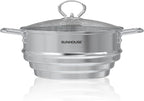 SUNHOUSE 5 Quart Stainless Steel Steamer Insert – Multi-Purpose Soup & Food by SUNHOUSE