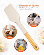 Silicone Heavy-Duty Spatula, Sturdy Bpa-Free Matte Silicone, Wooden Handle - Image 6