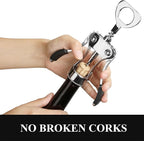 KORCCI Wine Opener, Heavy-Duty Zinc Alloy Wing Corkscrew, Premium Beer Bottle - Image 5
