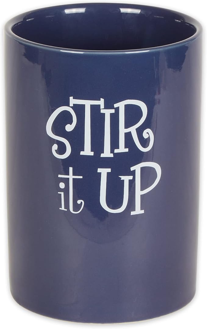 DII Kitchen Accessories Retro Collection Ceramics, Utensil Holder, Nautical Blue by DII