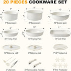 20-Piece Ceramic Nonstick Cookware Set – Induction Compatible, Non-Toxic Pots & - Image 2