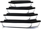 EATEX 8-Piece Deep Glass Casserole Dishes by Eatex