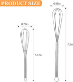NileHome Mini Whisks Stainless Steel Whisk Set 5" 7" Kitchen Small Wisk Balloon - Image 2