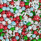 Edible Christmas Sprinkles for Cake Decorating,Winter White Blue Snowflake by Sugarzy