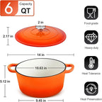 P&P CHEF 6QT Enameled Dutch Oven, Cast Iron Dutch Oven Pot - Image 2