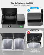 Lovewind Dual Trash Can, 14 + 6 Gallon Garbage Can - Image 5