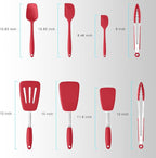 Silicone Spatulas Set Turners Tongs Cooking Utensils Set High Heat Resistant - Image 2