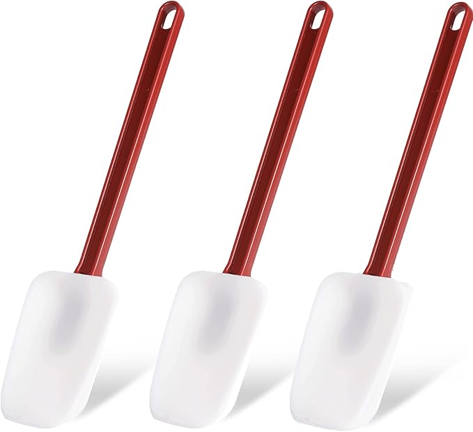 Silicone Rubber Spatula and Spoon Set of 3, High Heat Spatula, Commercial Size by Heffiso+Silicone+Utensils