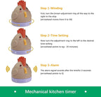 Mechanical Kitchen Timer, Cute Wind Up 60-Minute Manual Countdown - Image 3