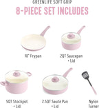 GreenLife 8 Piece Nonstick Cookware Set, Non-Toxic PFAS-Free Ceramic Pots & Pans - Image 3