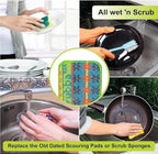 Wet-it! Skrubba 12-Pack Reusable Dish Scrubbers – Non-Scratch Scouring Pads - Image 3