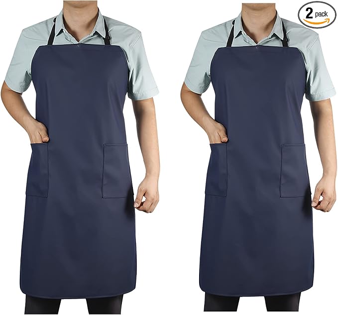 VWELL Waterproof Rubber Vinyl Apron W/ 2 Pockets by VWELL