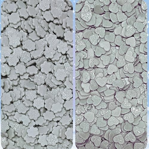 Confect Christmas Sprinkles | Grey Star, Flower & Heart Shaped Edible Sprinkles for Cakes, Cookies & Cupcakes | Holiday Baking Decorations- 5 Oz - Image 7