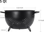 Metal Colander 5 Quart Powder Coated Self-draining Metal Strainer - Image 2