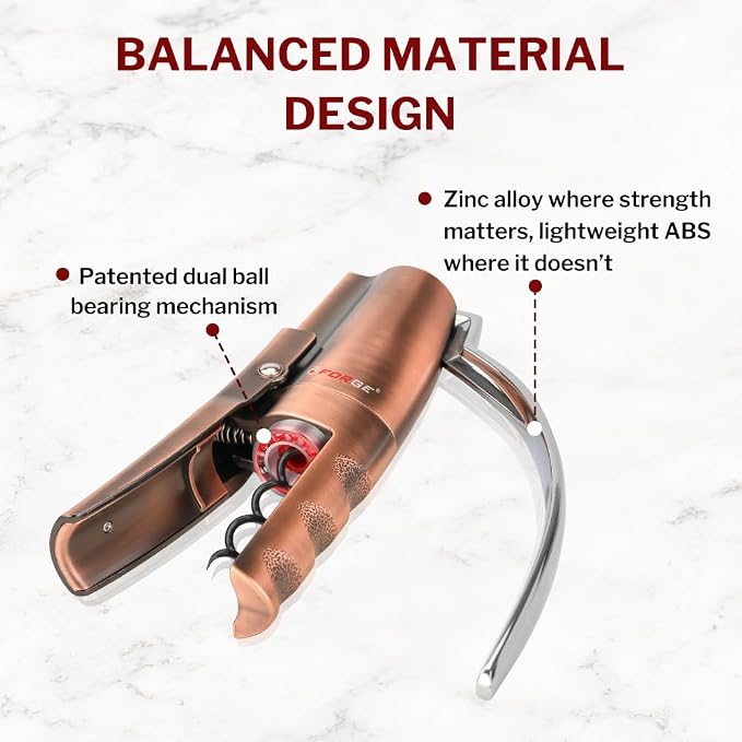 Forge Quality Compact Vertical Lever Corkscrew Wine Opener - Image 4