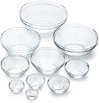 Duralex Le Gigogne Glass Mixing Bowl Set – 10-Piece Clear Stackable Prep Bowls by DuralexMadeInFrance