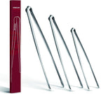 Precision Serrated Non-Slip Tips Cooking Tongs 3 Set, 18/8 Stainless Steel by COOCLAN