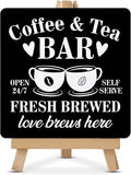 Coffee Bar Decor, Tea Station, Coffee and Tea Bar Wood Sign by Unknown