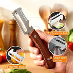 Premium Vegetable Peeler with Wooden Handle and Bottle Opener, 2-In-1 Stainless - Image 6