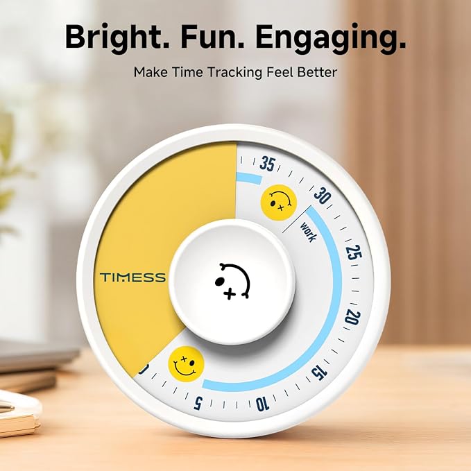 60-Minute Visual Timer, Twist to Set, Loud Battery-Powered Alarm, Manual Rotary - Image 7