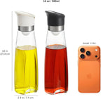 Premium Glass Olive Oil and Vinegar Dispenser Bottles Set, 2-Piece 16oz Kitchen - Image 2