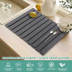 Stone Dish Drying Mat for Kitchen Counter, Absorbent Diatomaceous Earth Bath - Image 4