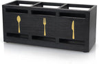 Ayiaren Wooden Cutlery Silverware Holder Flatware Utensil Caddy Black Utensil by Ayiaren