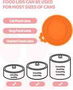5 PCS Cat Food Can Covers Lids Set, Silicone Pet Food Can Lids - Image 3