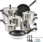 Farberware Classic Stainless Steel Cookware Pots and Pans Set - Image 2
