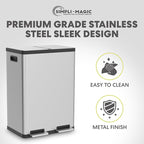 Simpli-Magic 16 Gallon Step Trash Can – Dual Compartment Kitchen Garbage Can - Image 8