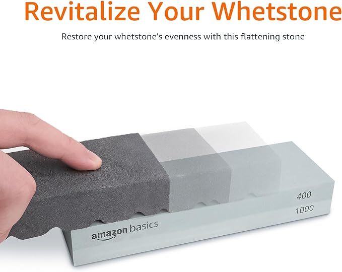 Amazon Basics Whetstone Knife Sharpening Stone Set, Double-sided 400/1000 and - Image 4