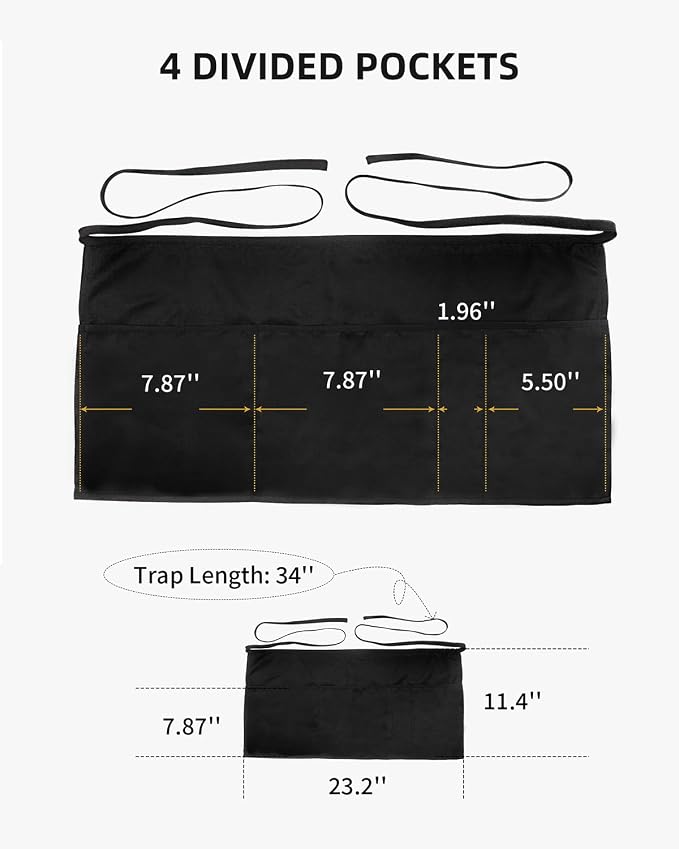 Xeoxarel Aprons with 4 Pockets 23.5'' X 11.5'' - Image 6