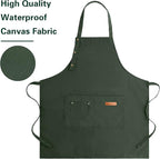 Apron for Men Women with Adjustable Straps and Large Pockets, Canvas Cotton - Image 7
