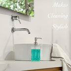 JASAI 18 Oz Embossed Clear Glass Soap Dispenser - Image 3