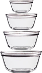 Anchor Hocking 4 Piece Glass Mixing Bowls Set – Durable, and Dishwasher Safe – by AnchorHocking
